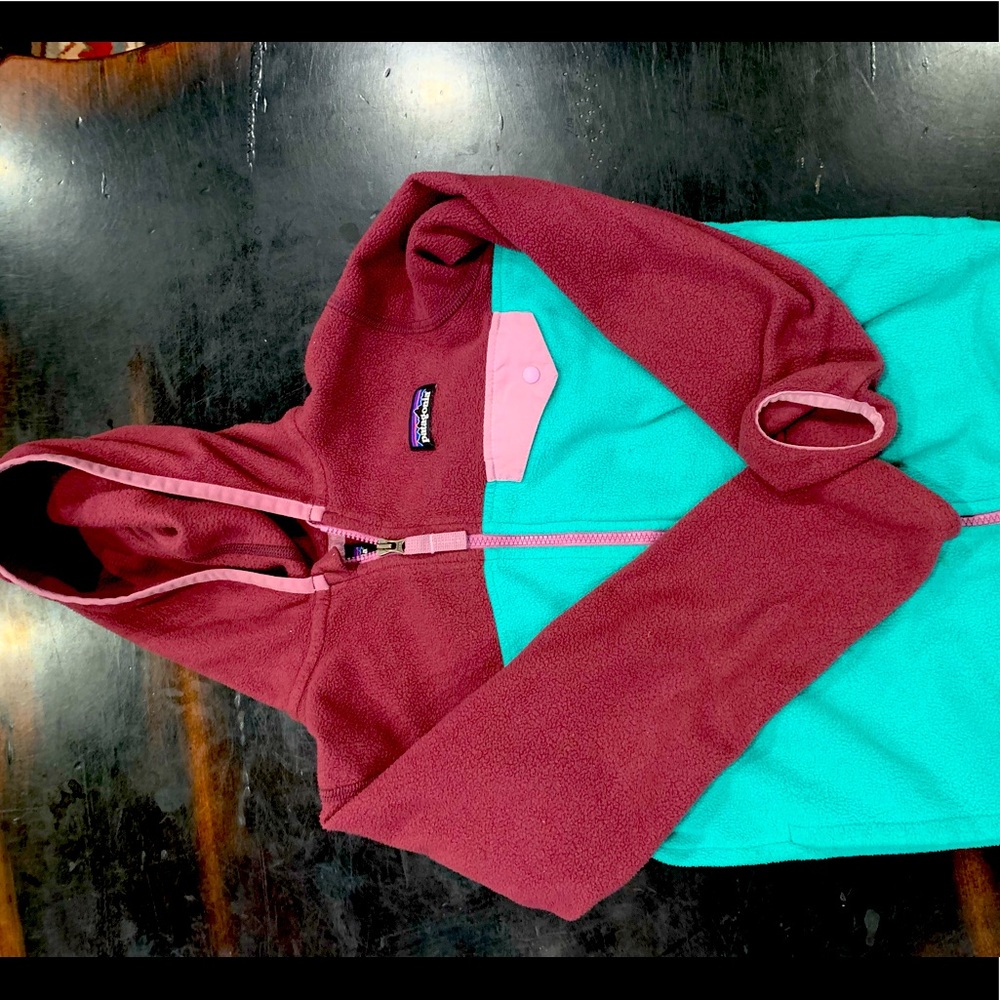 Girls Patagonia 5T Fleece Jacket Purple Teal
